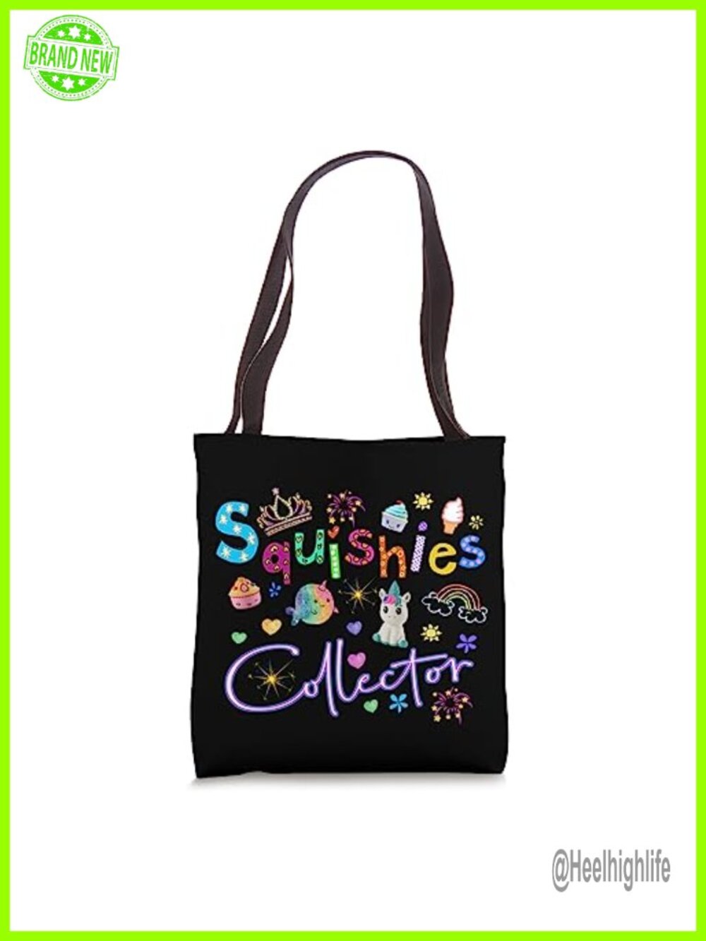 Squishy Kawaii Unicorn Tote Bag with Narwhal Ice Cream Design